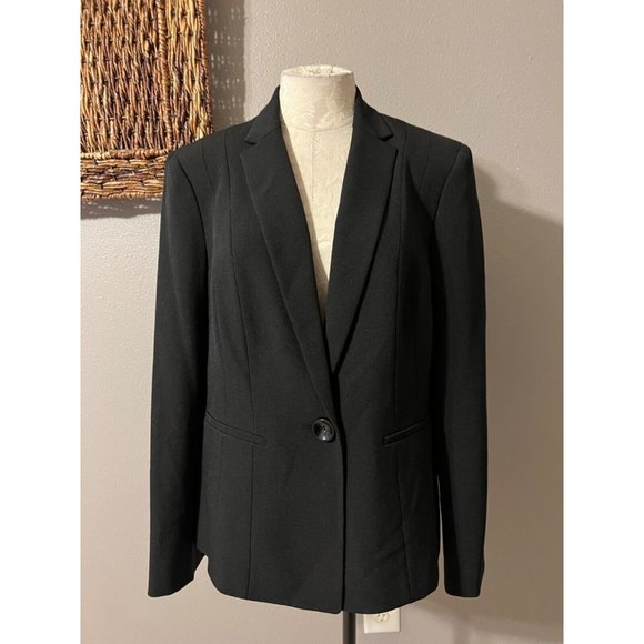 Kasper Separates Suit Jacket Blazer 14 Black Classic Single Button - Picture 4 of 9